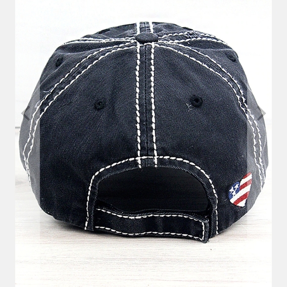 NWT Distressed Black Cap - Picture 3 of 3
